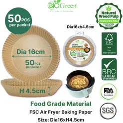 Airfryerpapir runde ø16cm 50stk