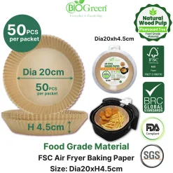 Airfryerpapir runde ø20cm 50stk