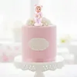 Baby med flaske 7,5cm blå