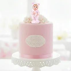 Baby med flaske 7,5cm blå