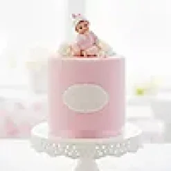 Baby sittende rosa 8cm