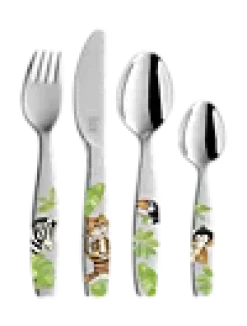 Barnebestikk Jungle 4 deler 18/10 gaffel - kniv - skje - lit
