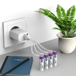 Batteri AAA 4stk oppladbare med USB-C port og ladekabel