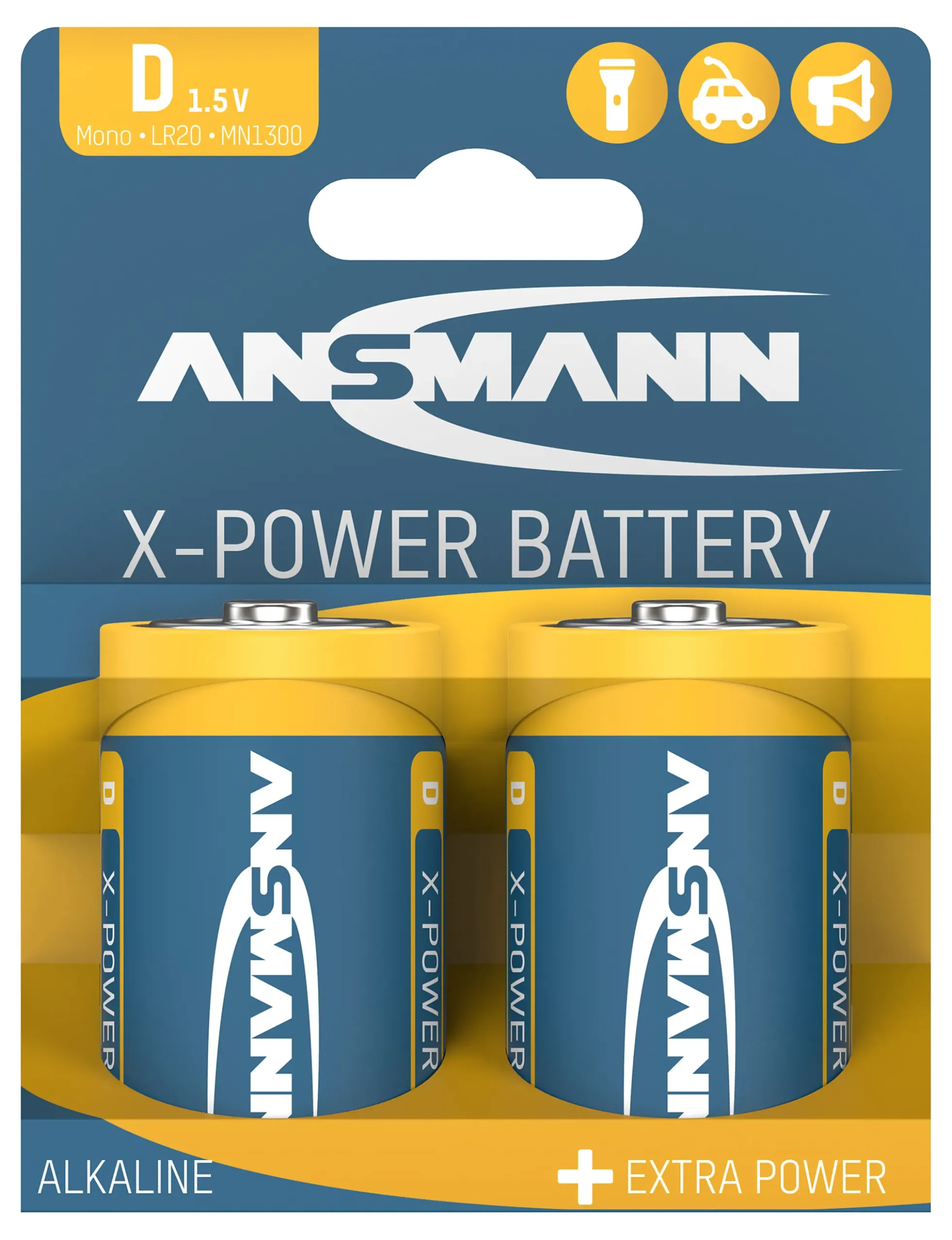 Batteri alkaline D 2stk XPower