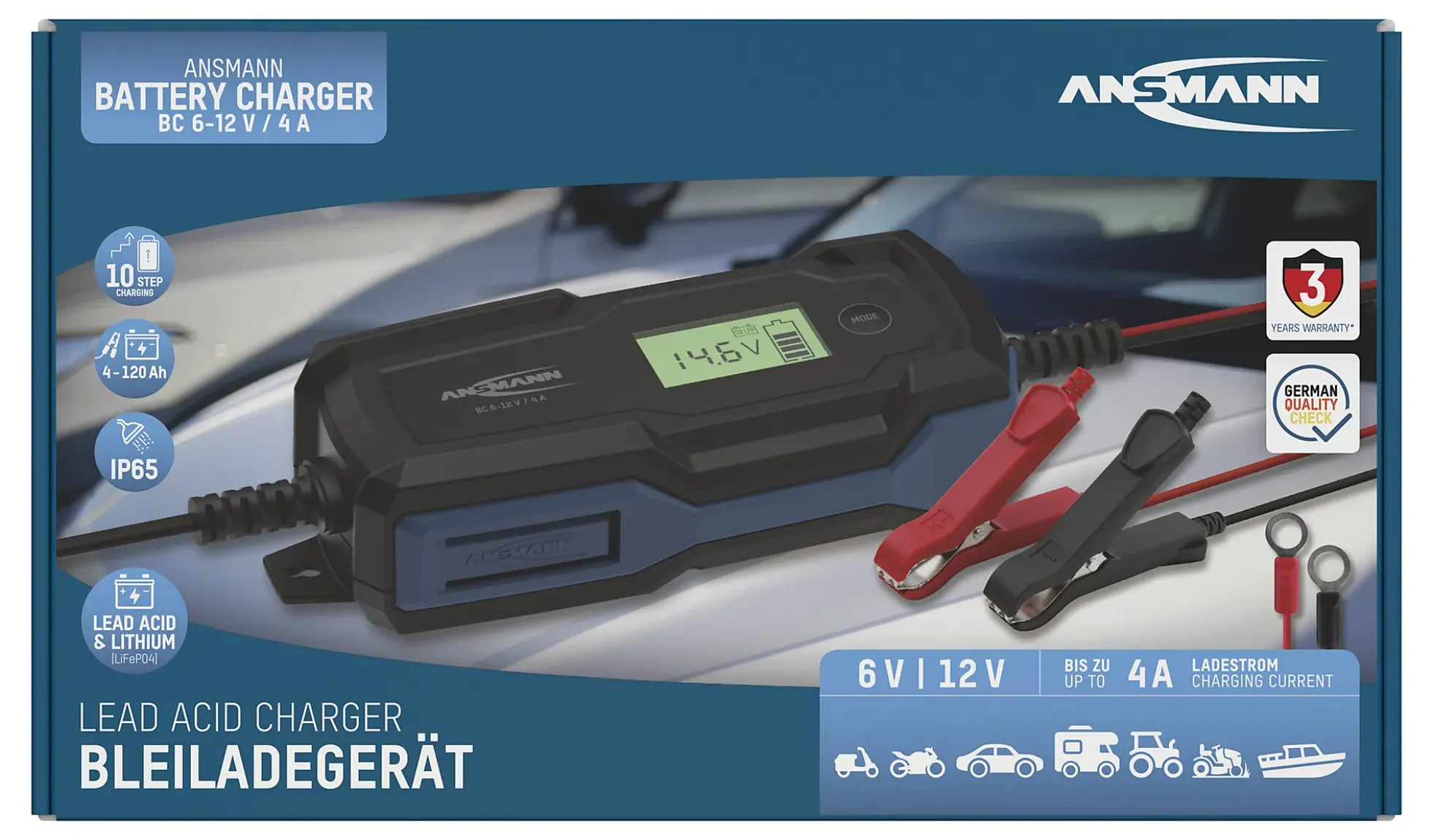 Batterilader 6-12v 4a