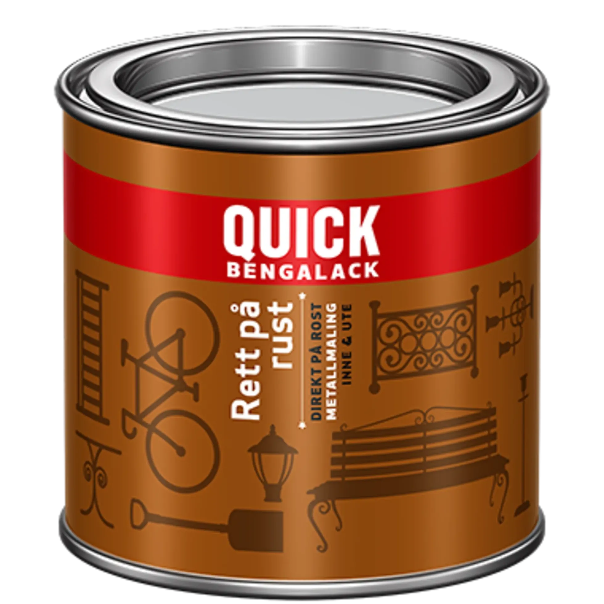 Bengalack Rett på rust sort silkematt 0.25l