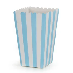 Boks Popcorn Lyseblå Stripet 6stk