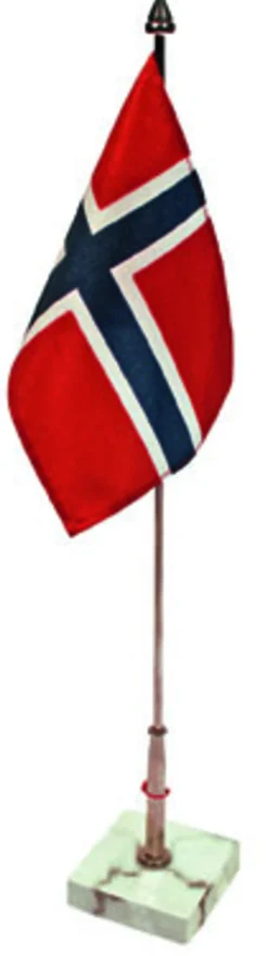 Bordflagg med marmorfot og stang 40cm