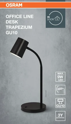 Bordlampe Trapezium Desk Gu10 Sort