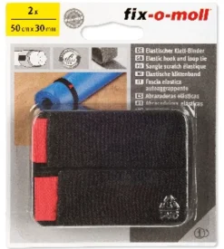 Borrelås Hookloop Elastisk med rød griptag 50cmx30mm