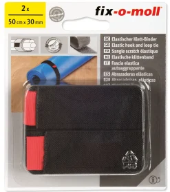 Borrelås Hookloop Elastisk med rød griptag 50cmx30mm