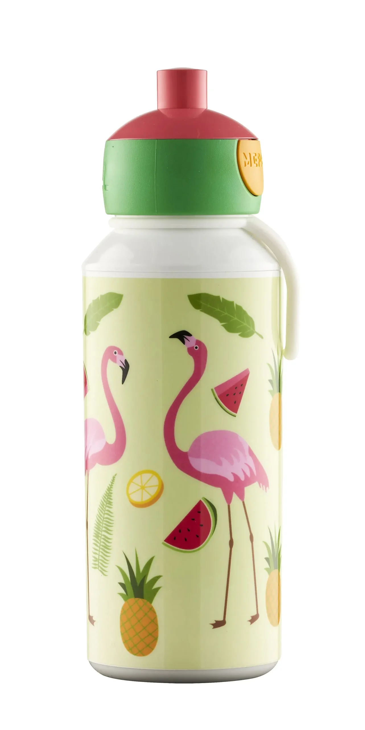 Drikkeflaske pop-up tropisk flamingo 400ml