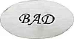 Dørskilt bad oval matt krom