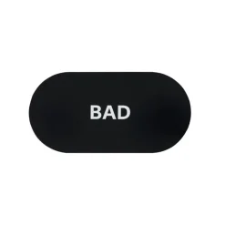 Dørskilt BAD sort oval