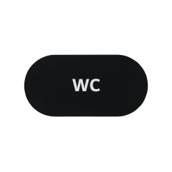 Dørskilt WC sort oval