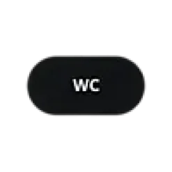 Dørskilt WC sort oval