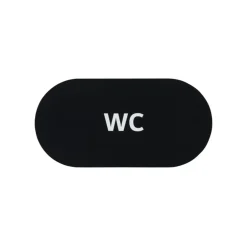 Dørskilt WC sort oval