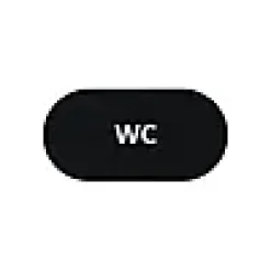 Dørskilt WC sort oval