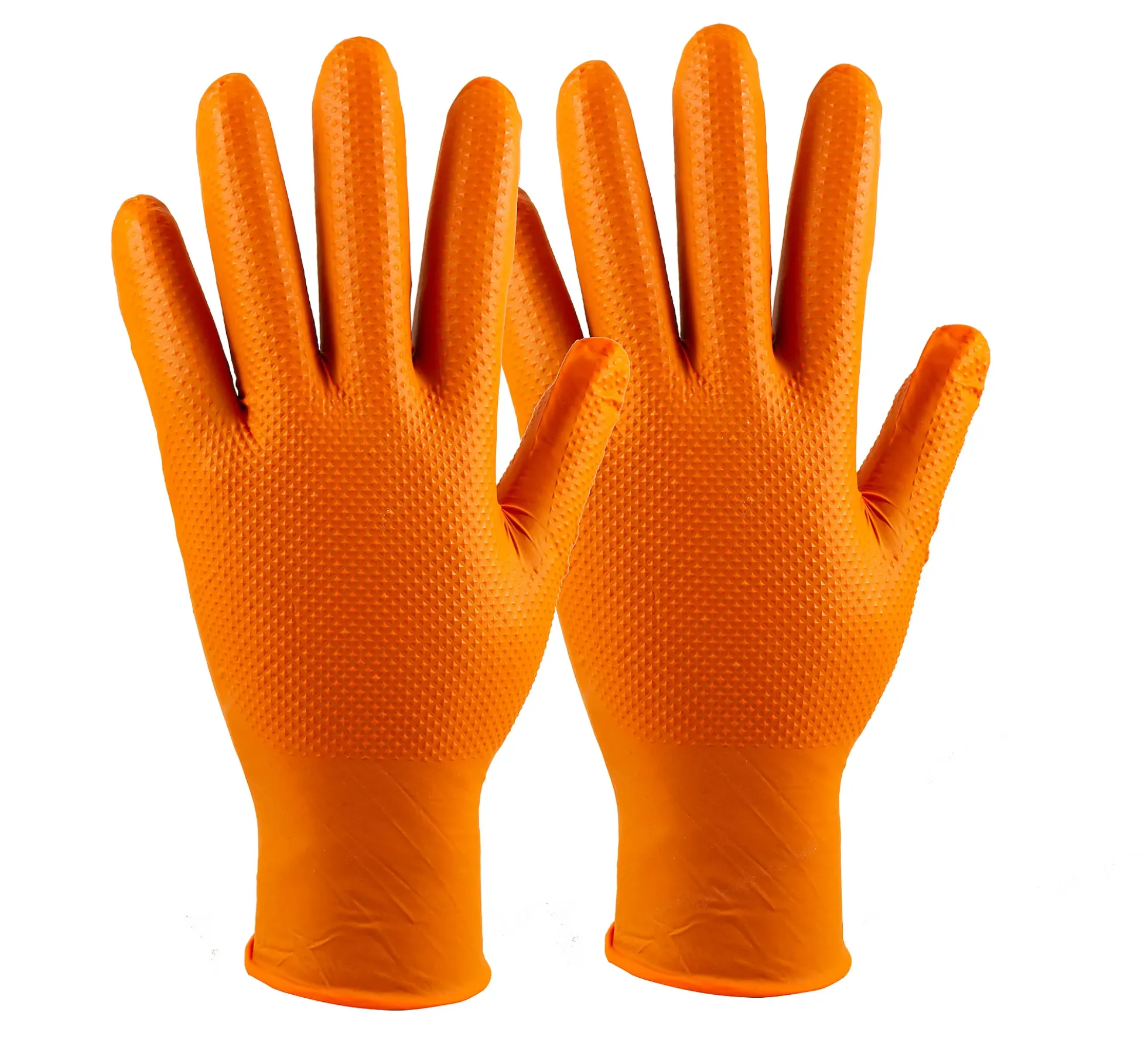 Engangshansker ekstra tykke oransje nitril 100 pk. Str. XL