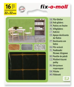 FILT TIL STOL&BORD 22X22MM BRUN 16STK FIX-O-MOL