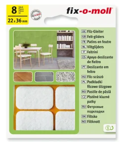 Filt til stol&bord 22x36mm hvit 8stk