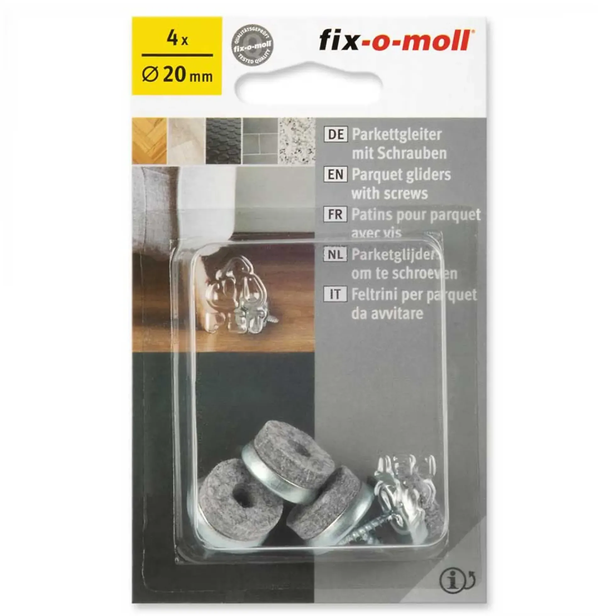 Filtknott i 100% ull med skrue 20mm