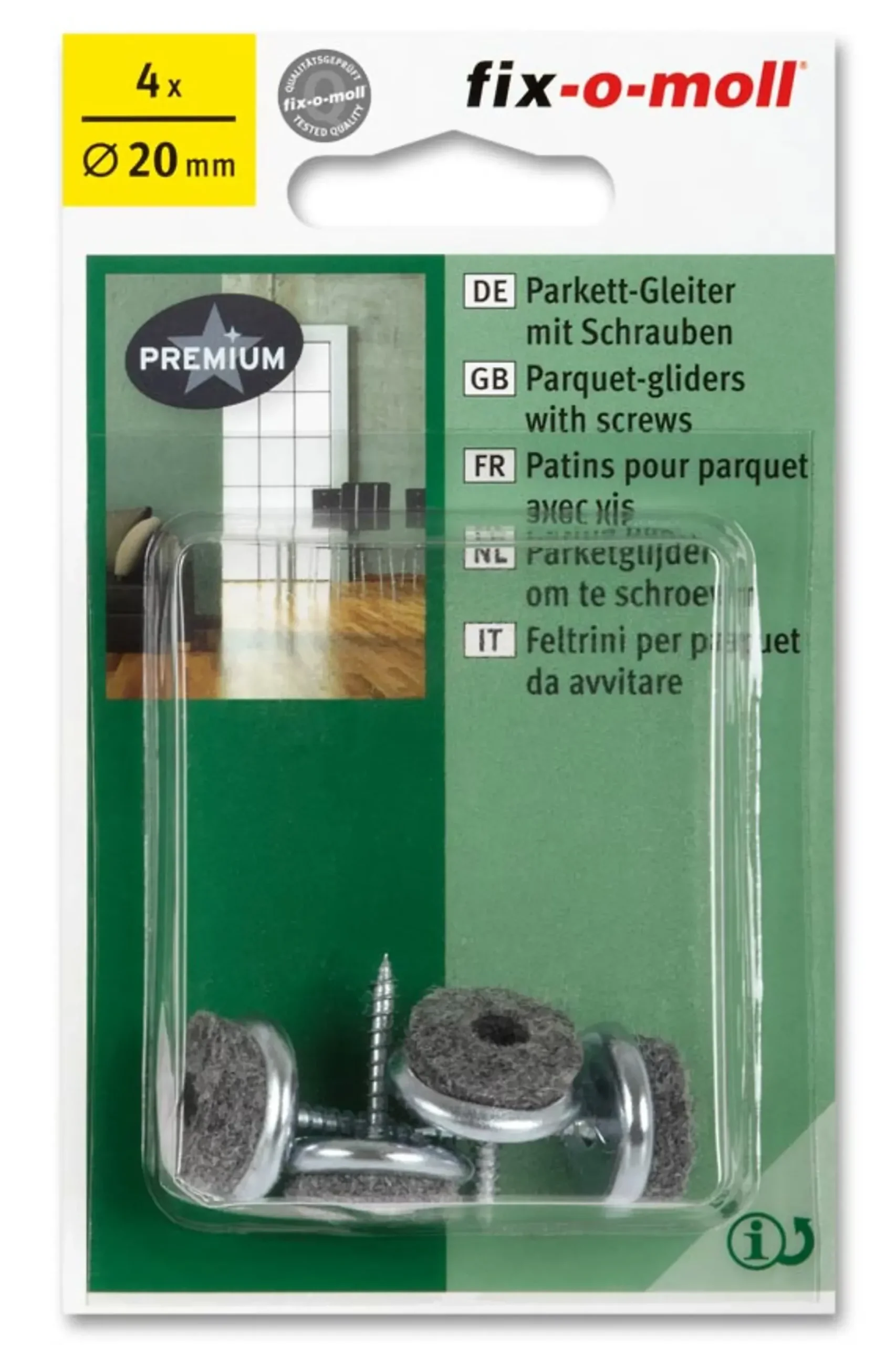 Filtknott i 100% ull med skrue 20mm