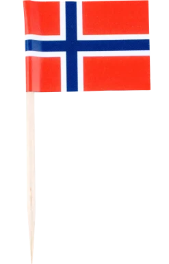 Flagg norsk på trepinne 10stk