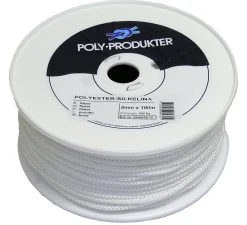Flettet polyesterline hvit 5.00mmx100 m