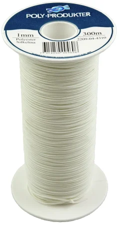 Flettet polyesterline hvit 1.00mmx300 m
