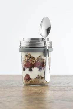 Frokostsett med skje i gaveeske 0,35l