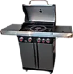 Gassgrill Rexon 4.1 med kokeplate på sidebordet