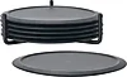 Glassbrikker Singles 6stk sort med holder