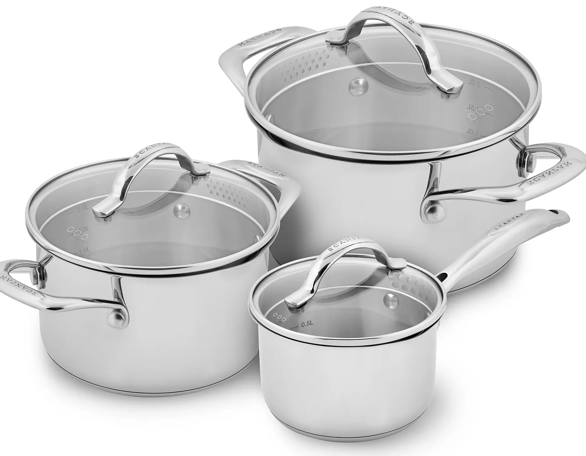 Grytesett STS 3 deler 1,8l/3,4l/4,8l rf stål