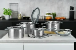 Grytsesett SIMPLIFY 5-deler med silikonhåndtak
