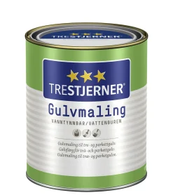 Gulvmaling halvblank hvit 0,75l