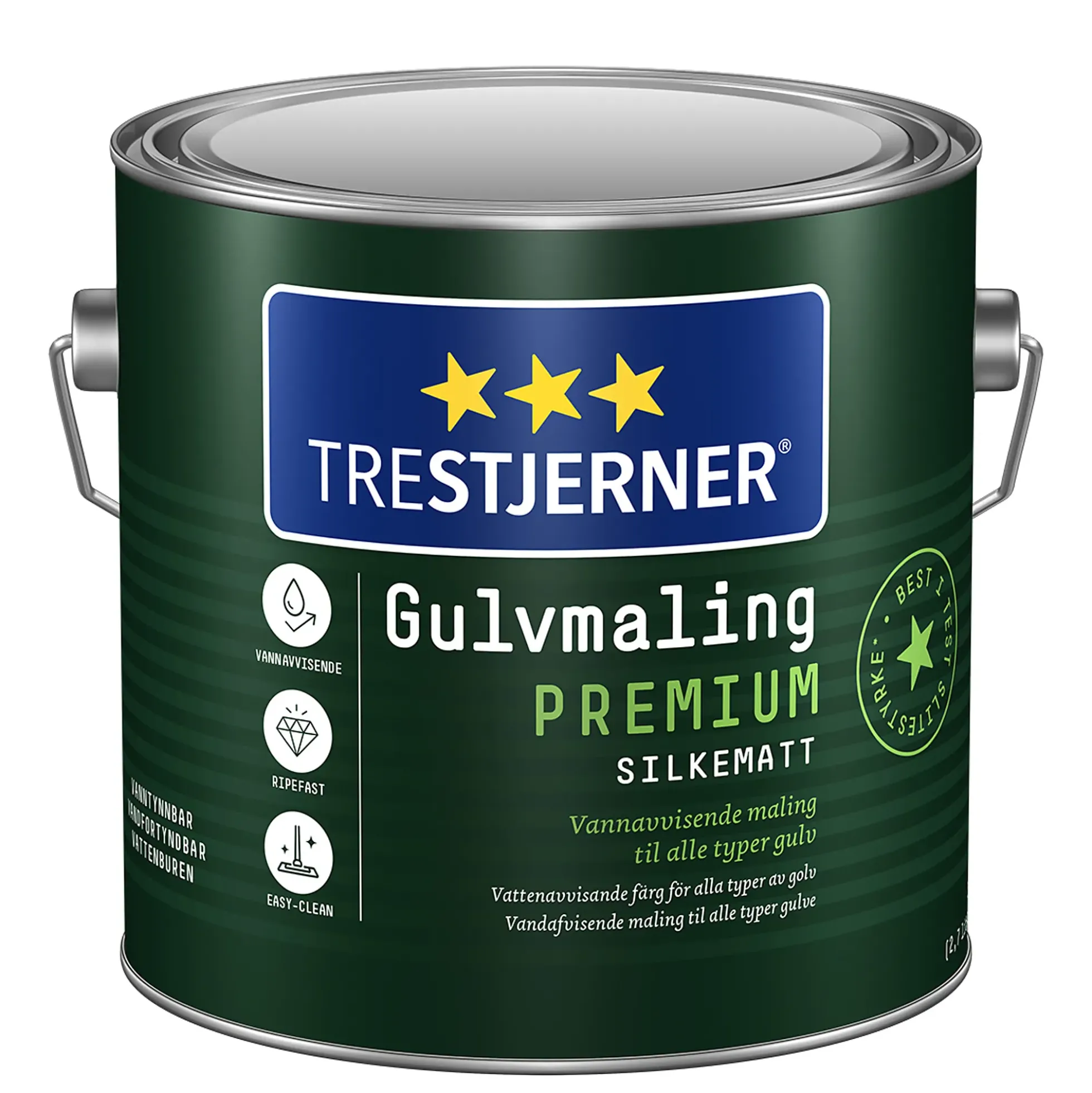Gulvmaling premium klar hvit base 2.7l