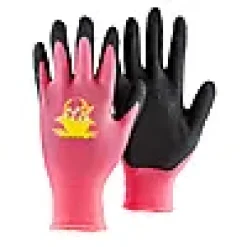 Hagehanske barn rosa med latexbelegg i håndfalten Str. 6