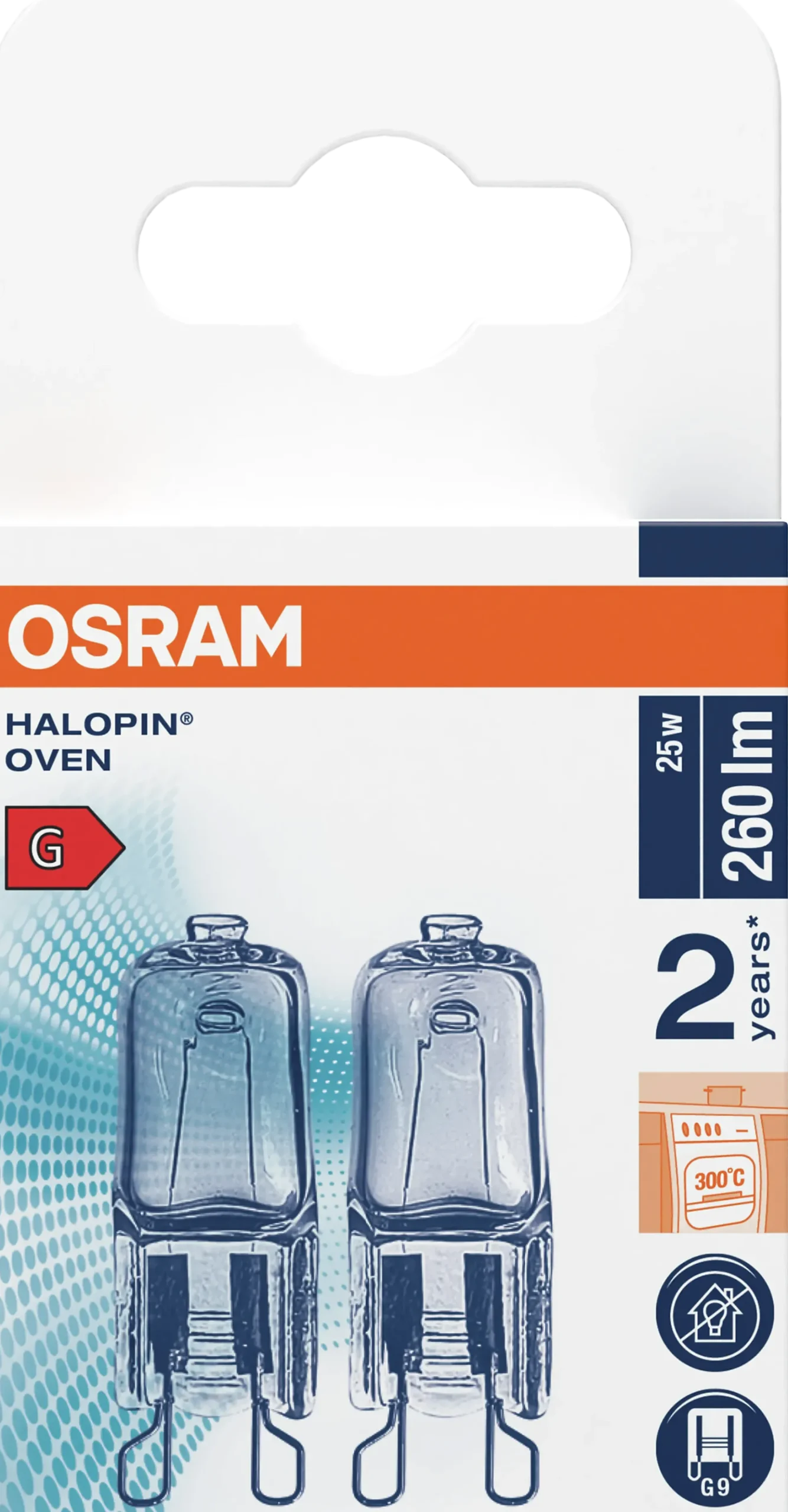 Halogen Pin G9 Oven 25w 260lm klar Dimbar Varmhvit 2stk