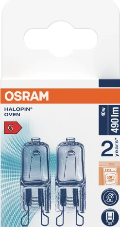 Halogen Pin G9 Oven 40w 490lm klar Dimbar Varmhvit 2stk