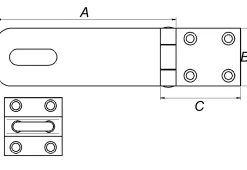 HASP 5330 HENGELÅS GALVANISERT 155MM