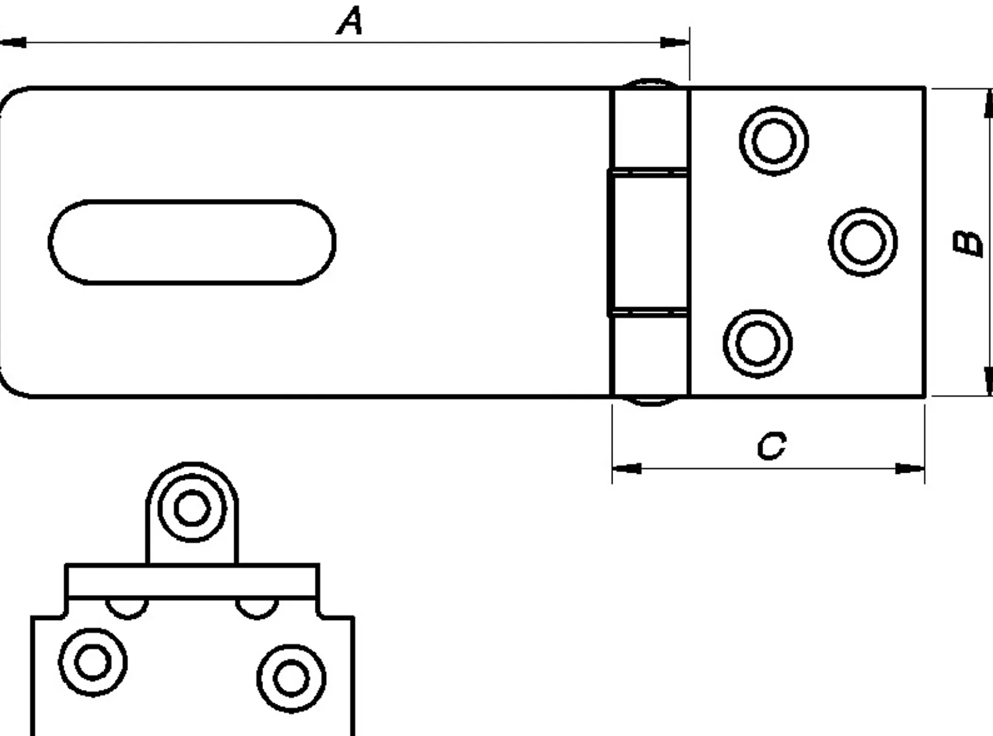 HASP 5320 HENGELÅS GALVANISERT 85MM