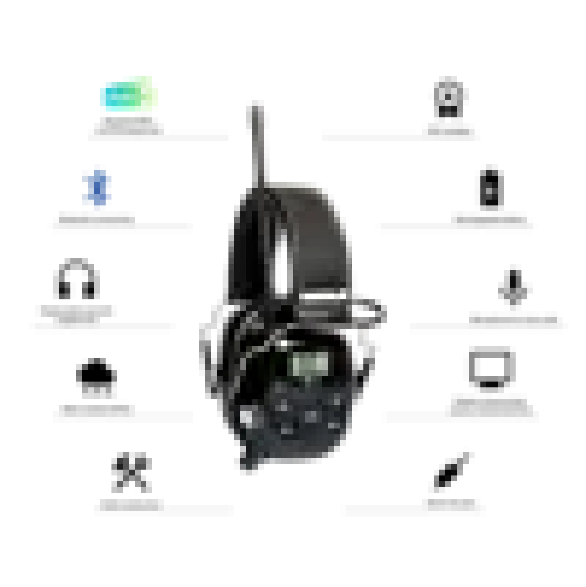Headset Pro med bluetooth,DAB+, FM, Skjerm og mikrofon