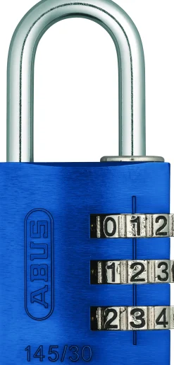 Hengelås 145/30 blå med 3-sifret kode