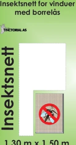 INSEKTNETT 130X150CM SORT MED BORRELÅS