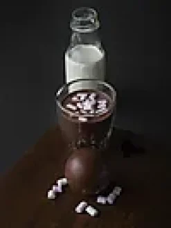 Kakaobombe med melkesjokolade og marshmallows