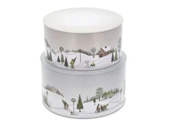 Kakebokssett Vinter Arctic Ice/Woodrose Metal 22x12/20x10cm