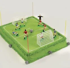 Kakedekor fotballsett 7 spillere 2 mål