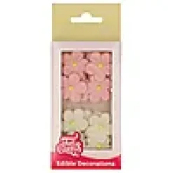 Kakepynt blomster marsipan 12stk 3cm