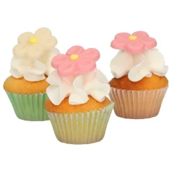 Kakepynt blomster marsipan 12stk 3cm